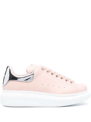 Alexander McQueen mirrored-finish leather platform sneakers - Pink