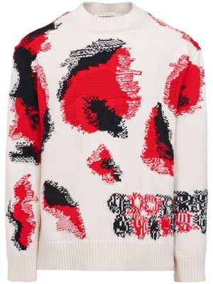 Alexander McQueen Obscured Skull intarsia-knit jumper - Neutrals
