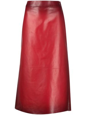 Alexander McQueen ombré-effect lambskin skirt - Red