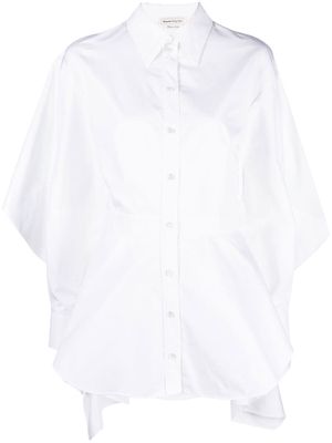 Alexander McQueen open-back waterfall-hem tailored shirt - White