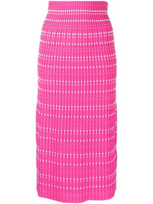 Alexander McQueen open-knit midi skirt - Pink