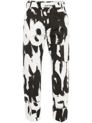 Alexander McQueen organic cotton graffiti trousers - Black