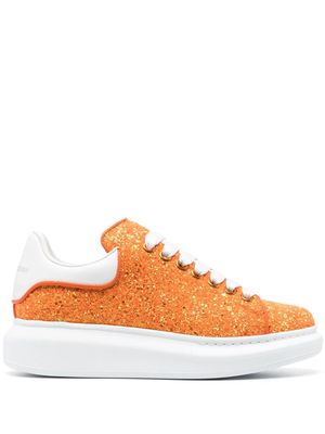 Alexander McQueen Oversized glitter-detailed sneakers - Orange
