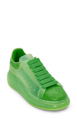 Alexander McQueen Oversized Glitter Sneaker in Acid Green