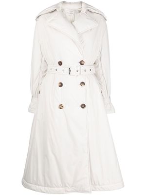 Alexander McQueen padded A-line trench coat - White
