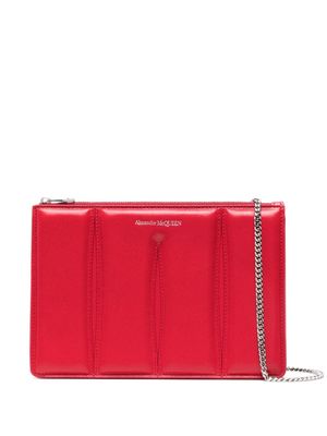 Alexander McQueen panelled leather shoulder bag - Red