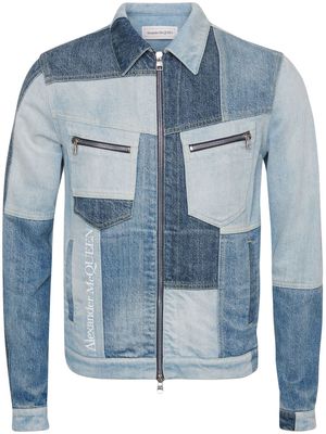 Alexander McQueen patchwork denim jacket - Blue