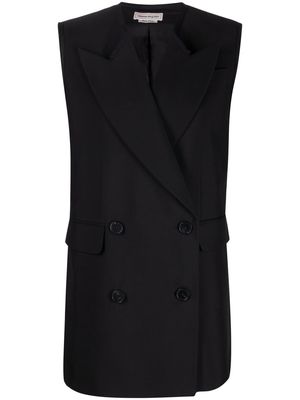 Alexander McQueen peak lapels double-breasted vest - Black