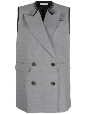 Alexander McQueen peak lapels double-breasted vest - Grey