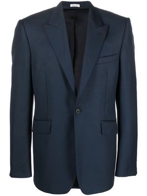 Alexander McQueen peak-lapels single-breasted blazer - Blue