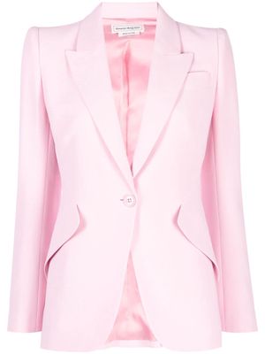 Alexander McQueen peak-lapels single-breasted blazer - Pink