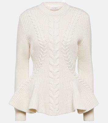 Alexander McQueen Peplum wool and cashmere sweater