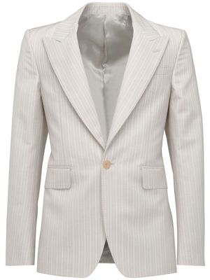 Alexander McQueen pinstripe-pattern single-breasted blazer - Grey