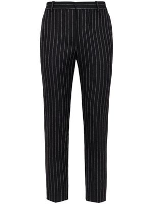 Alexander McQueen pinstripe tapered-leg trousers - Black