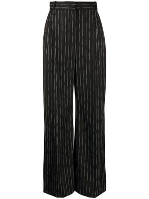 Alexander McQueen pinstripe wide-leg trousers - Black