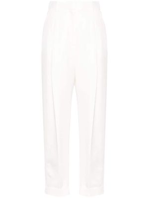 Alexander McQueen pleat-detail cotton trousers - White