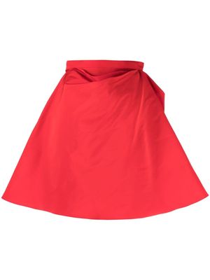 Alexander McQueen pleated A-line skirt - Red