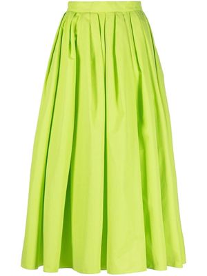 Alexander McQueen pleated cotton midi skirt - Green