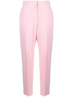 Alexander McQueen pleated high-rise tailored trousers - Pink