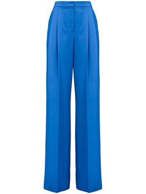 Alexander McQueen pleated high-waisted trousers - Blue