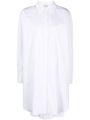 Alexander McQueen pleated poplin shirtdress - White