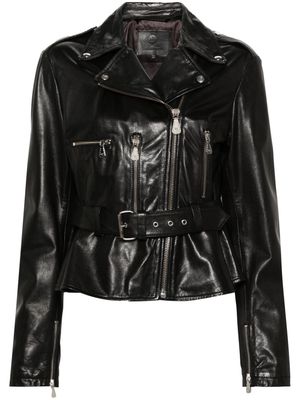Alexander McQueen Pre-Owned 2000s leather biker jacket - Black