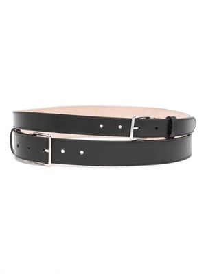 Alexander McQueen Pre-Owned double-strap leather belt - Black