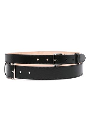 Alexander McQueen Pre-Owned double-wrap leather belt - Black