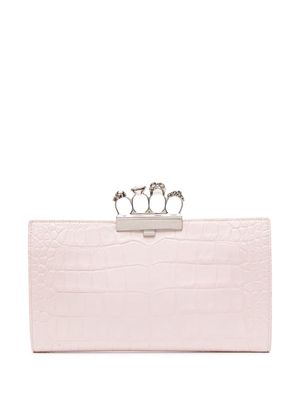 Alexander McQueen Pre-Owned Four Ring crocodile-effect clutch bag - Pink