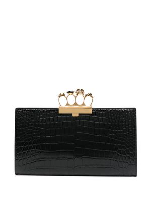 Alexander McQueen Pre-Owned Four Ring leather clutch bag - Black