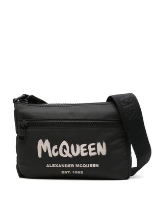 Alexander McQueen Pre-Owned Graffiti-print messenger bag - 1073 BLACK/FUME