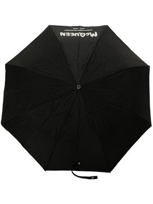 Alexander McQueen Pre-Owned logo-print folded umbrella - Black
