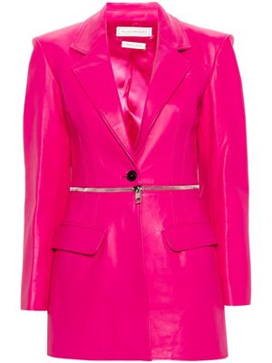Alexander McQueen Pre-Owned panelled single-breasted leather blazer - Pink