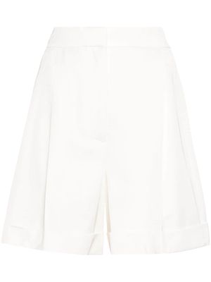 Alexander McQueen pressed-crease high-waist shorts - White