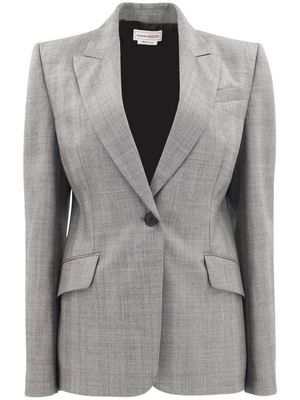 Alexander McQueen Prince of Wales single-breasted blazer - Grey