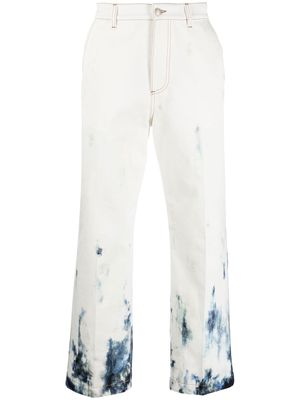 Alexander McQueen print hem straight jeans - White