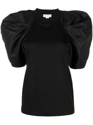 Alexander McQueen puff-sleeve cotton T-shirt - Black