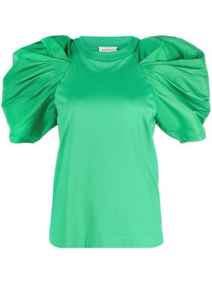 Alexander McQueen puff-sleeve T-shirt - Green