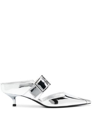 Alexander McQueen Punk 40mm mirrored mules - Silver