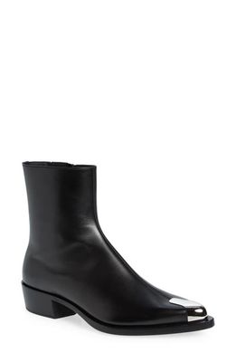 Alexander McQueen Punk Pointed Toe Boot in Black/Silver