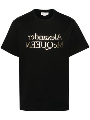 Alexander McQueen Reflected Logo-print cotton T-shirt - Black
