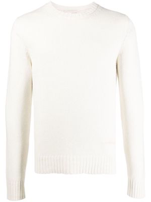 Alexander McQueen ribbed-detail knit jumper - White