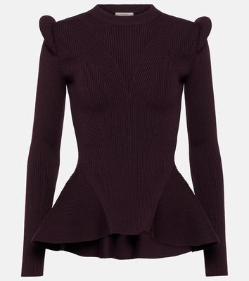 Alexander McQueen Ribbed-knit wool-blend sweater