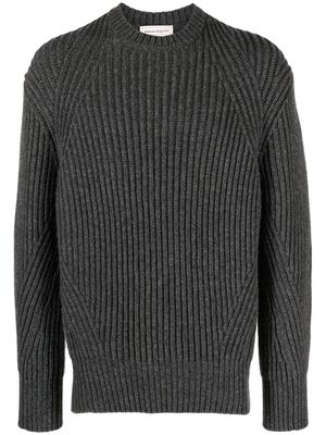 Alexander McQueen ribbed-knit wool jumper - Grey