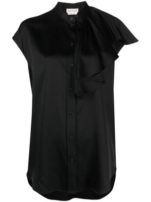 Alexander McQueen ruffle-trim silk shirt - Black