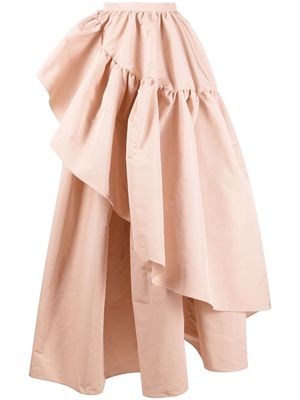 Alexander McQueen ruffled-trim maxi skirt - Pink