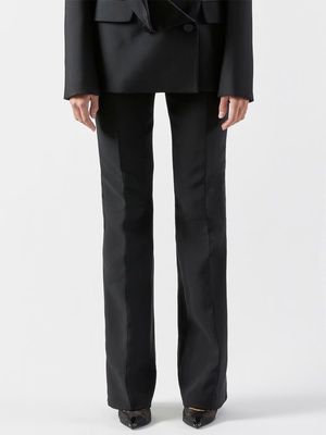 Alexander Mcqueen - Satin-stripe Tailored Trousers - Womens - Black