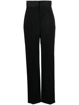 Alexander McQueen satin-trim wool trousers - Black