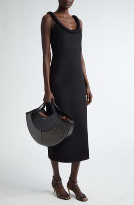 Alexander McQueen Scoop Neck Midi Sweater Dress in Black