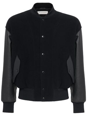 Alexander McQueen Seal-appliqué bomber jacket - Black